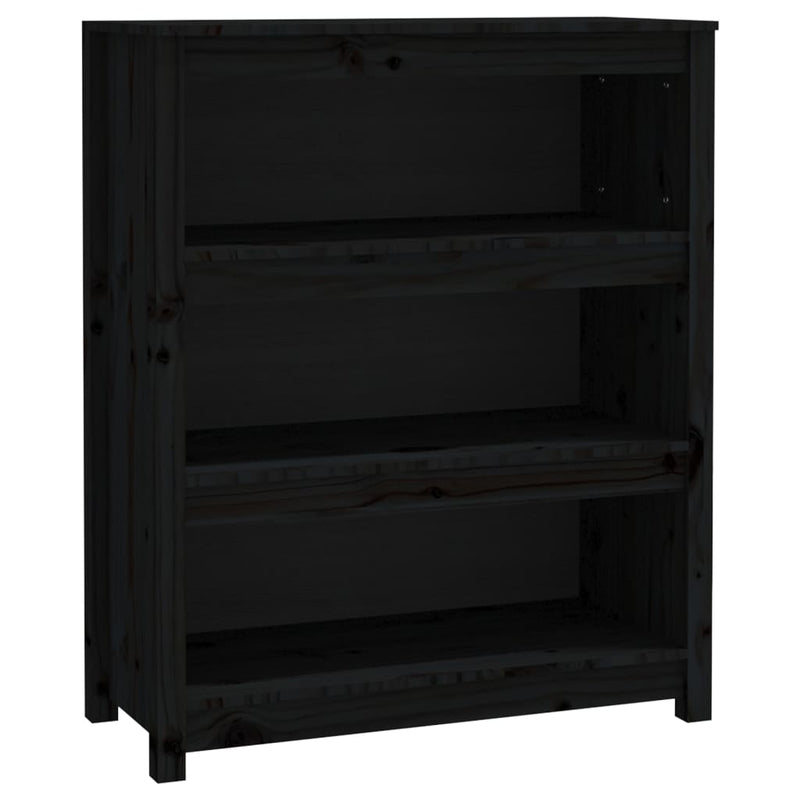 Boekenkast 80x35x97 cm massief grenenhout zwart MeubelReus