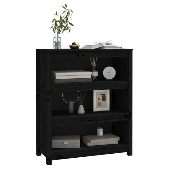 Boekenkast 80x35x97 cm massief grenenhout zwart MeubelReus