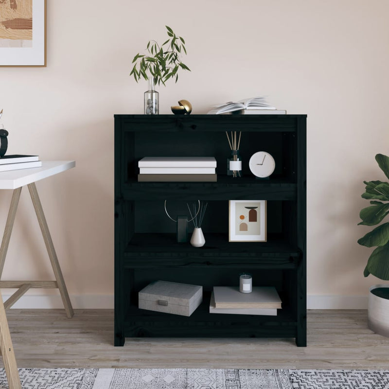 Boekenkast 80x35x97 cm massief grenenhout zwart MeubelReus