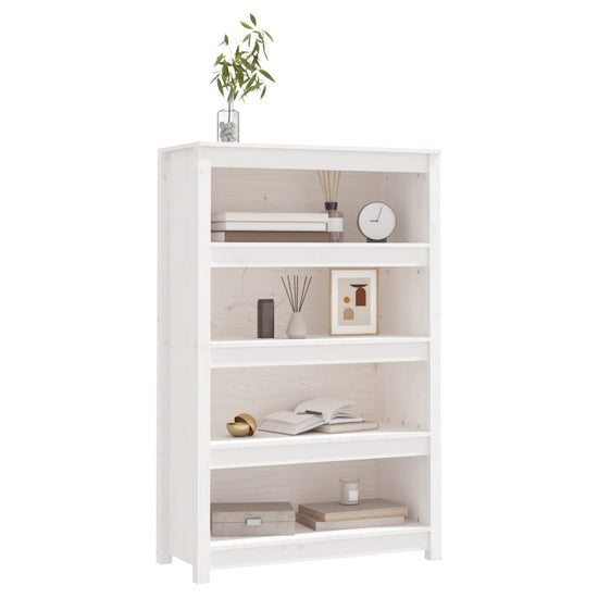 Boekenkast 80x35x126 cm massief grenenhout wit MeubelReus