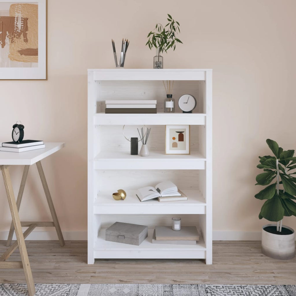 Boekenkast 80x35x126 cm massief grenenhout wit MeubelReus