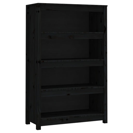 Boekenkast 80x35x126 cm massief grenenhout zwart MeubelReus