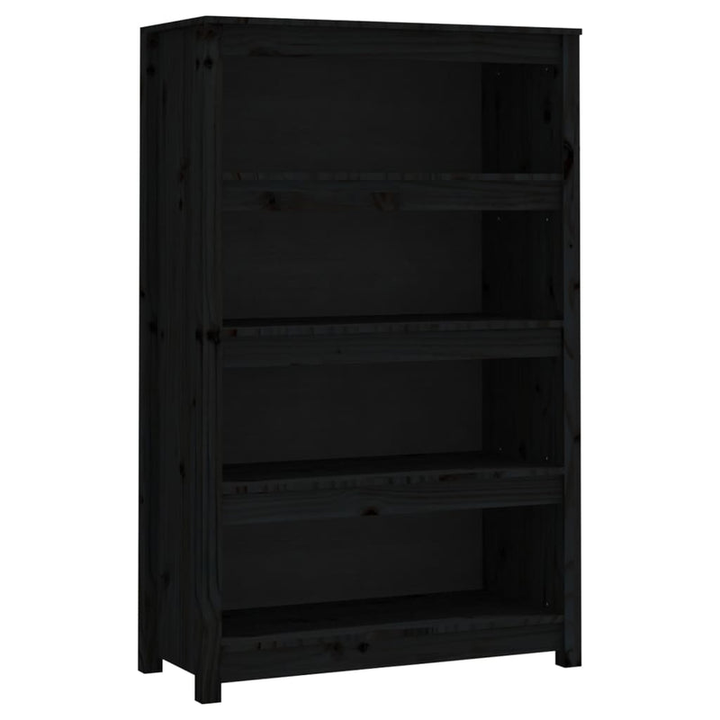 Boekenkast 80x35x126 cm massief grenenhout zwart MeubelReus