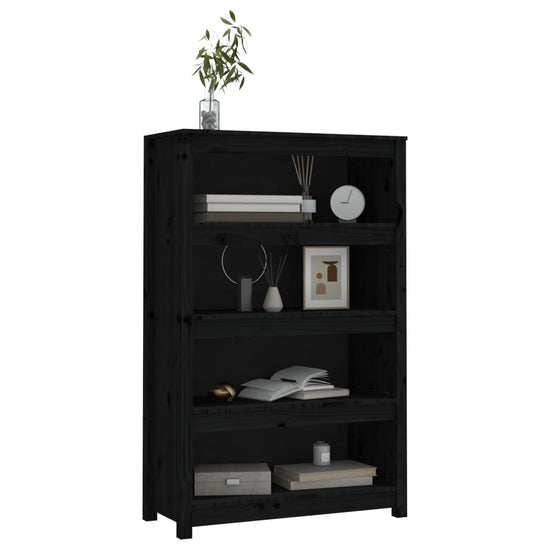 Boekenkast 80x35x126 cm massief grenenhout zwart MeubelReus