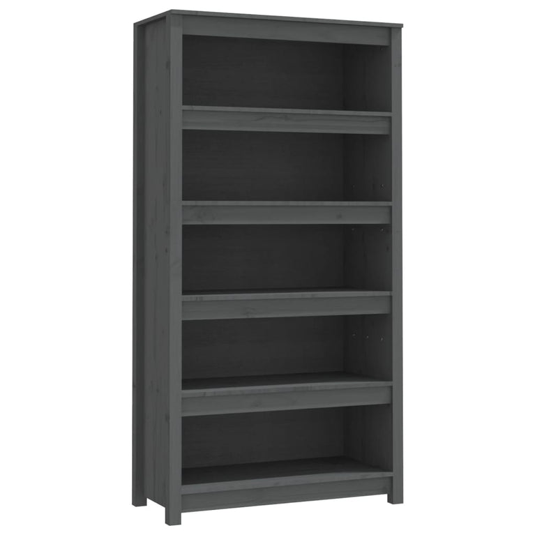 Boekenkast 80x35x154 cm massief grenenhout grijs MeubelReus