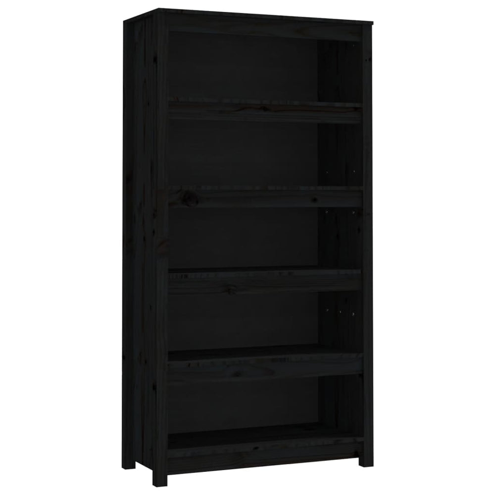 Boekenkast 80x35x154 cm massief grenenhout zwart MeubelReus