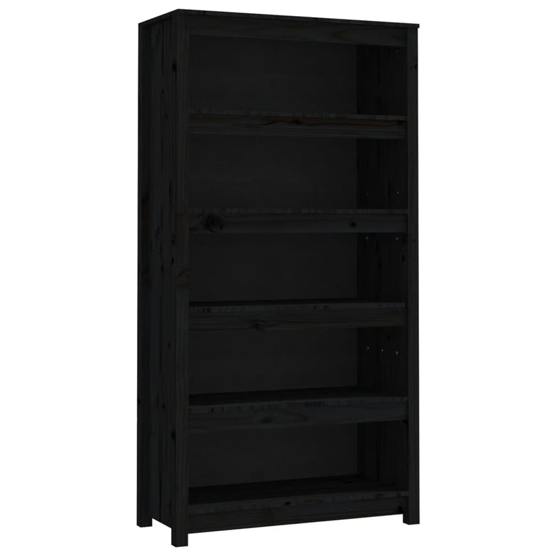 Boekenkast 80x35x154 cm massief grenenhout zwart MeubelReus