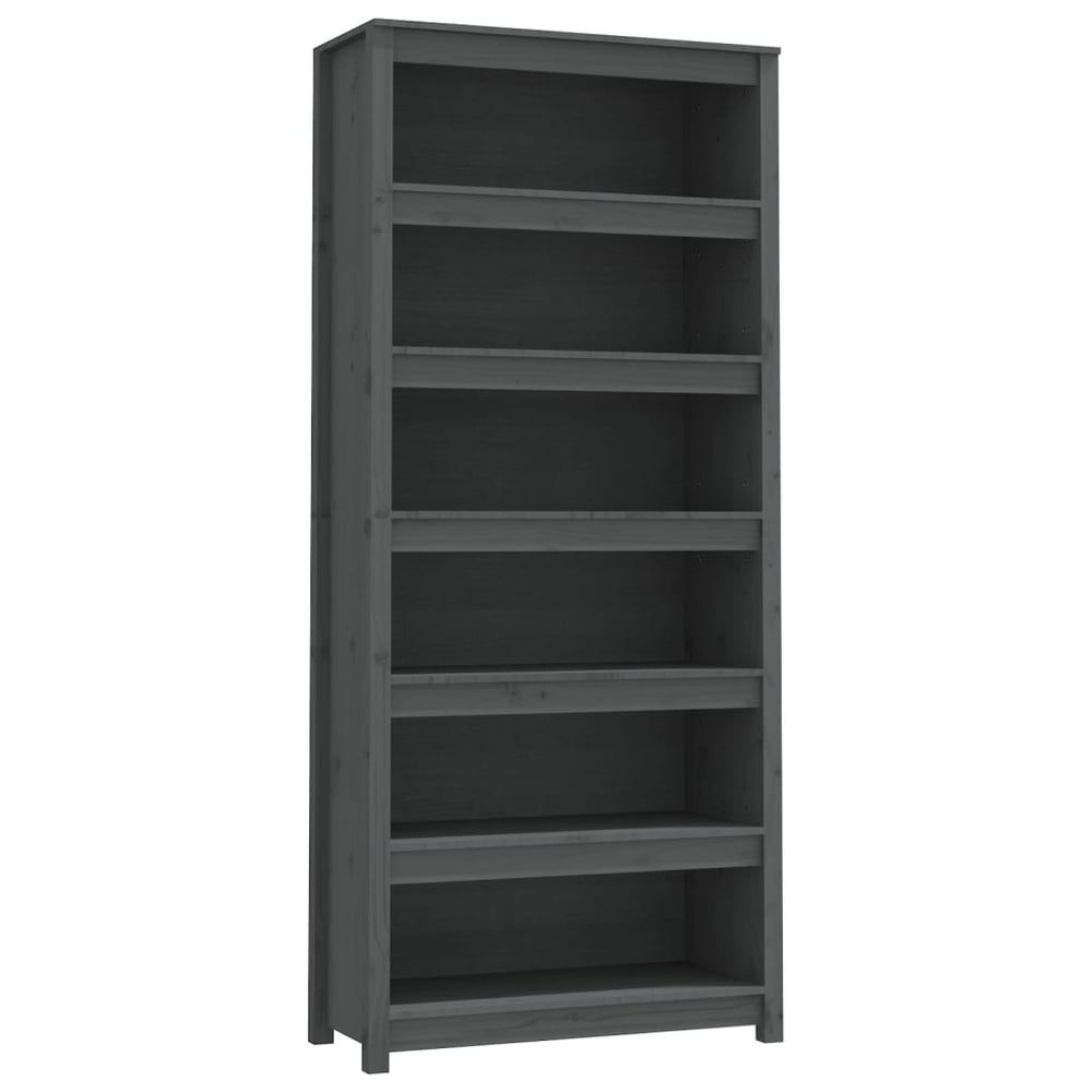 Boekenkast 80x35x183 cm massief grenenhout grijs MeubelReus