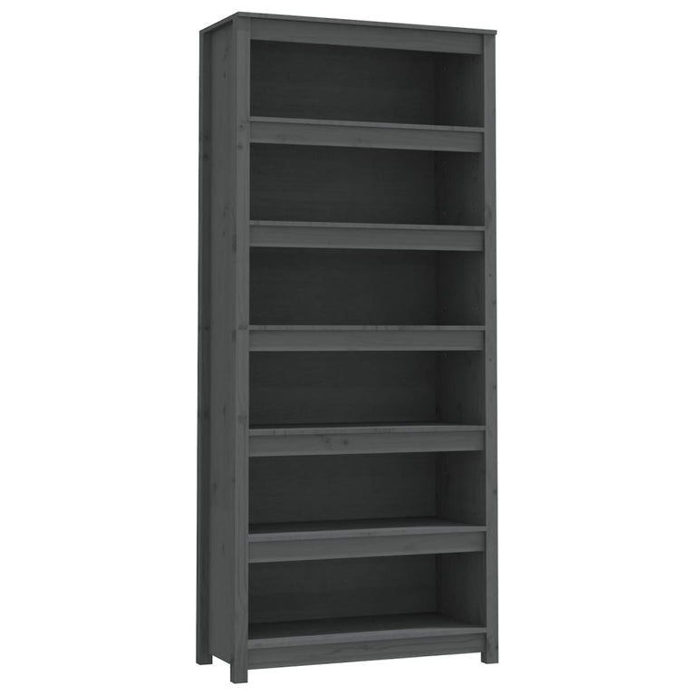 Boekenkast 80x35x183 cm massief grenenhout grijs MeubelReus