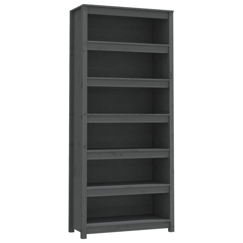 Boekenkast 80x35x183 cm massief grenenhout grijs MeubelReus