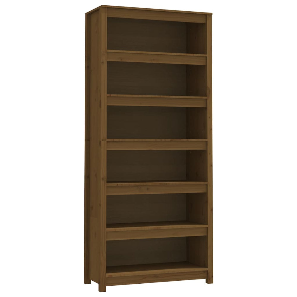 Boekenkast 80x35x183 cm massief grenenhout honingbruin MeubelReus