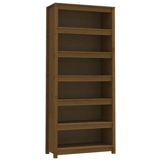 Boekenkast 80x35x183 cm massief grenenhout honingbruin MeubelReus