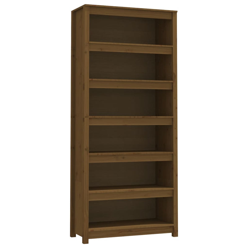 Boekenkast 80x35x183 cm massief grenenhout honingbruin MeubelReus
