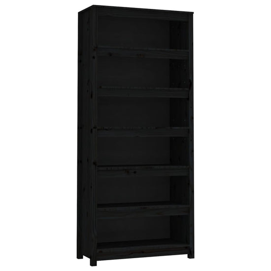 Boekenkast 80x35x183 cm massief grenenhout zwart MeubelReus
