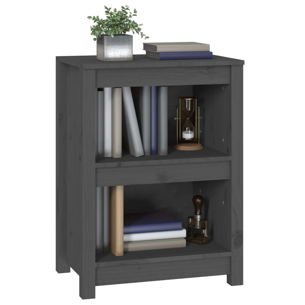 Boekenkast 50x35x68 cm massief grenenhout grijs MeubelReus