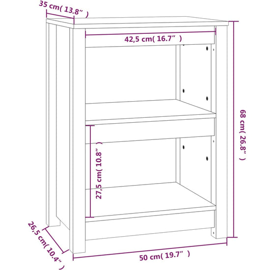 Boekenkast 50x35x68 cm massief grenenhout honingbruin MeubelReus