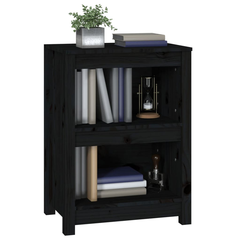 Boekenkast 50x35x68 cm massief grenenhout zwart MeubelReus