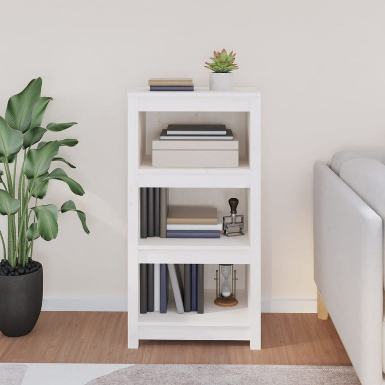Boekenkast 50x35x97 cm massief grenenhout wit MeubelReus