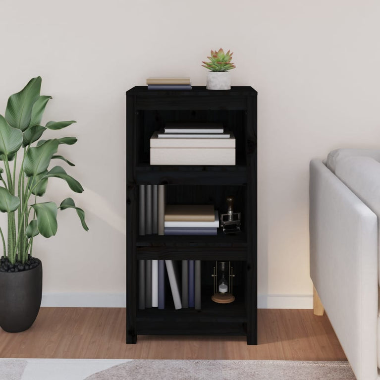 Boekenkast 50x35x97 cm massief grenenhout zwart MeubelReus