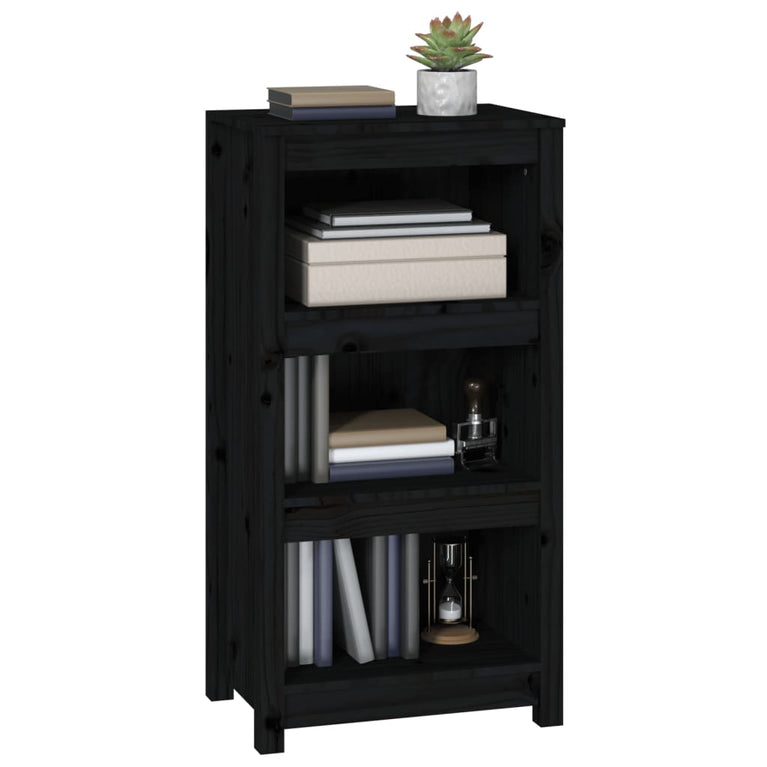 Boekenkast 50x35x97 cm massief grenenhout zwart MeubelReus