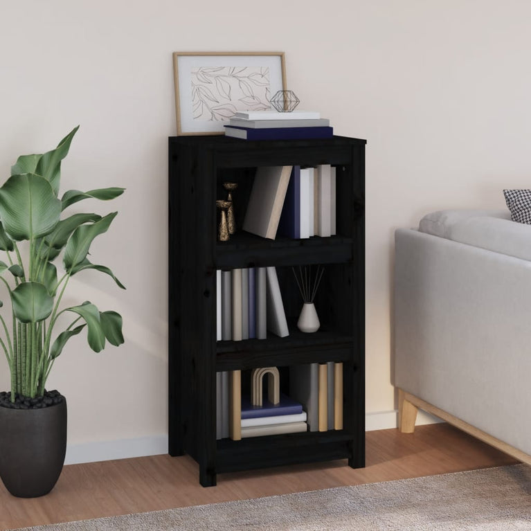 Boekenkast 50x35x97 cm massief grenenhout zwart MeubelReus