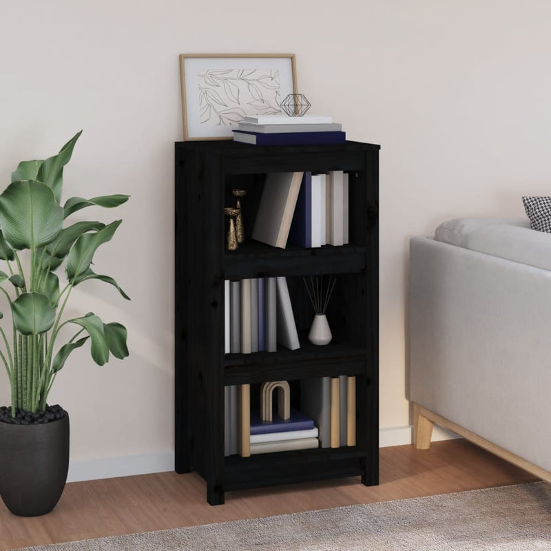 Boekenkast 50x35x97 cm massief grenenhout zwart MeubelReus