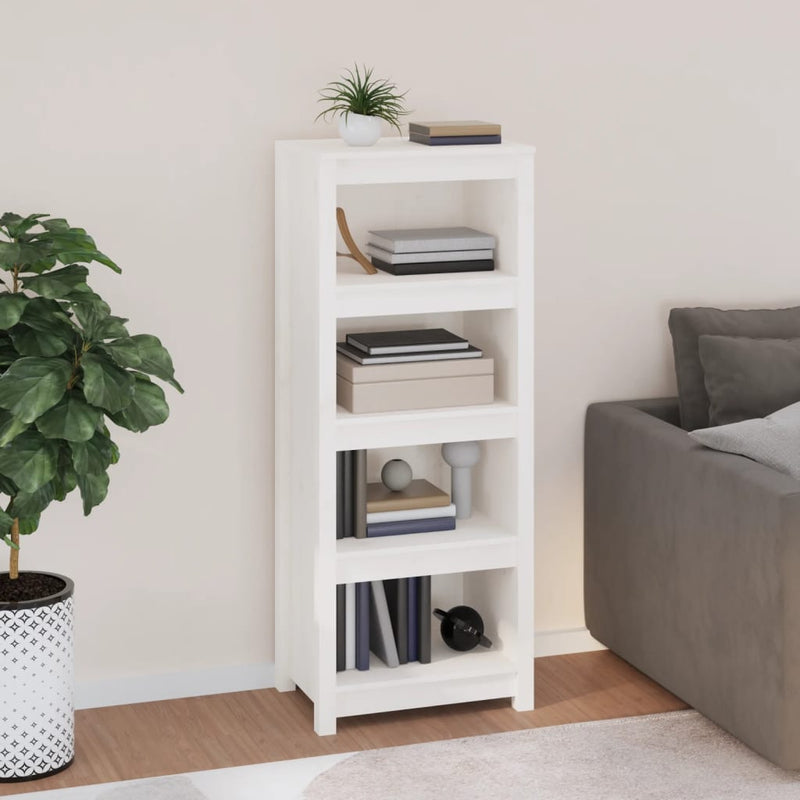 Boekenkast 50x35x125,5 cm massief grenenhout wit MeubelReus