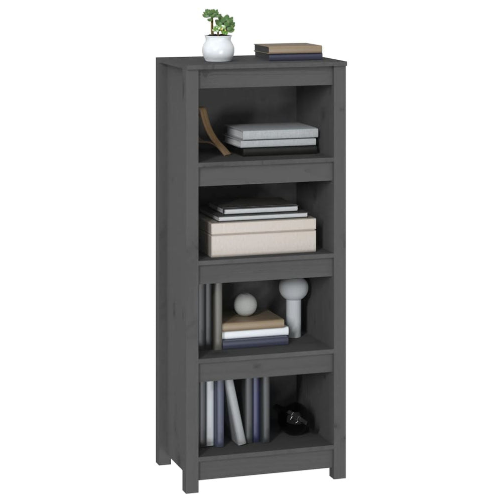 Boekenkast 50x35x125,5 cm massief grenenhout grijs MeubelReus