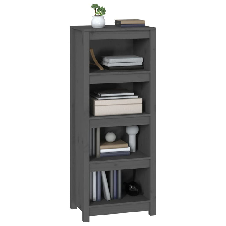 Boekenkast 50x35x125,5 cm massief grenenhout grijs MeubelReus