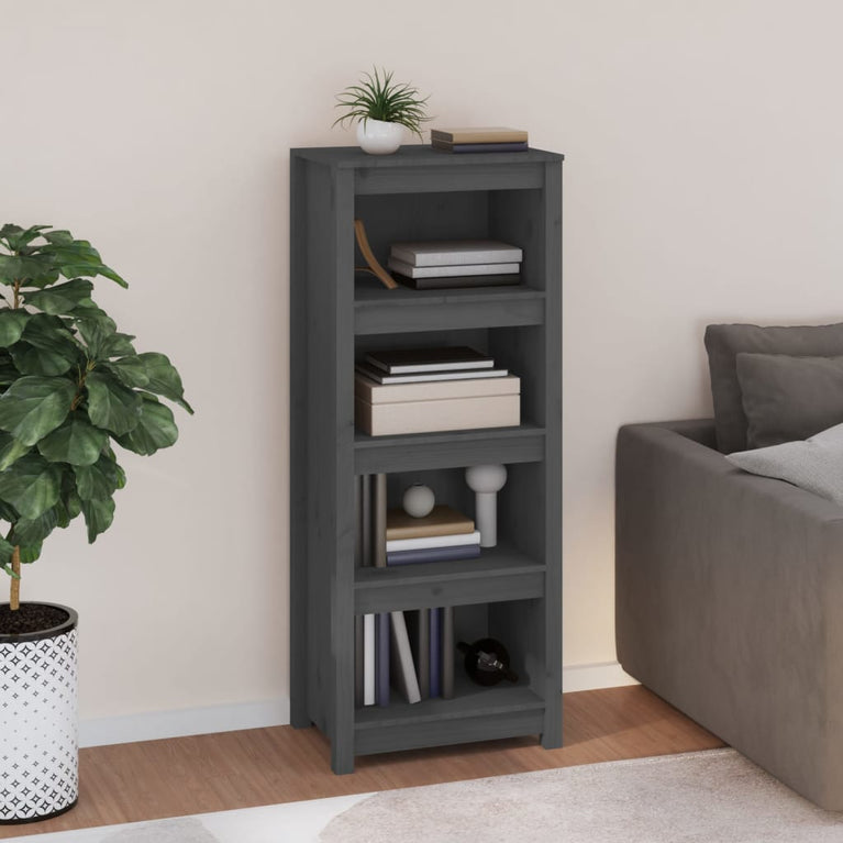 Boekenkast 50x35x125,5 cm massief grenenhout grijs MeubelReus