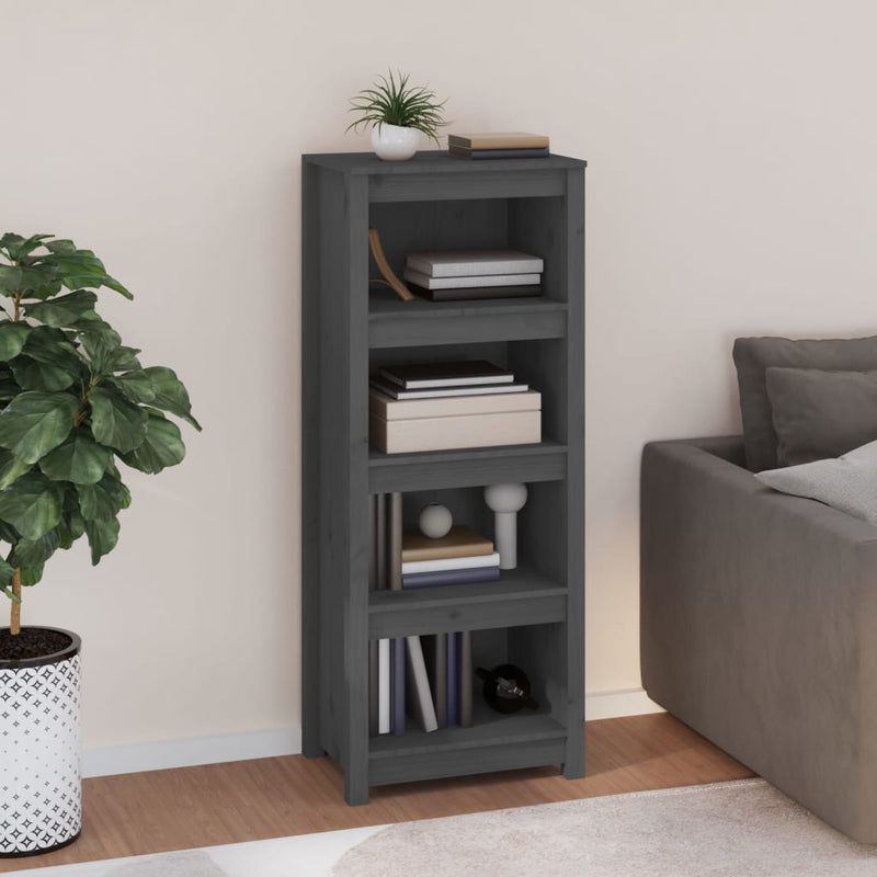 Boekenkast 50x35x125,5 cm massief grenenhout grijs MeubelReus