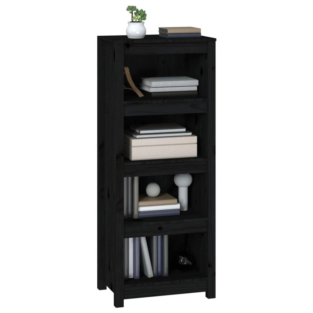 Boekenkast 50x35x125,5 cm massief grenenhout zwart MeubelReus