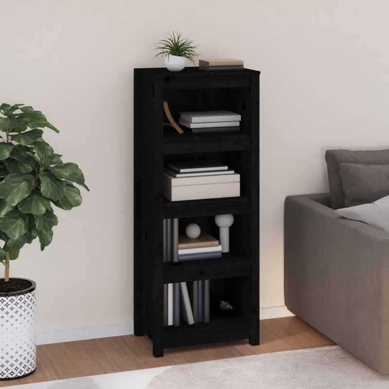 Boekenkast 50x35x125,5 cm massief grenenhout zwart MeubelReus