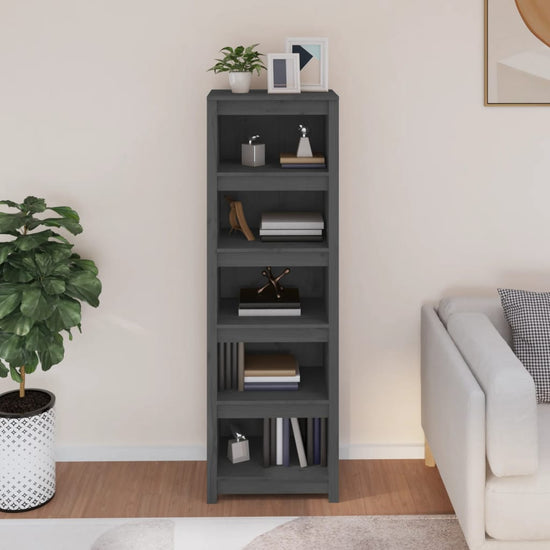 Boekenkast 50x35x154 cm massief grenenhout grijs MeubelReus