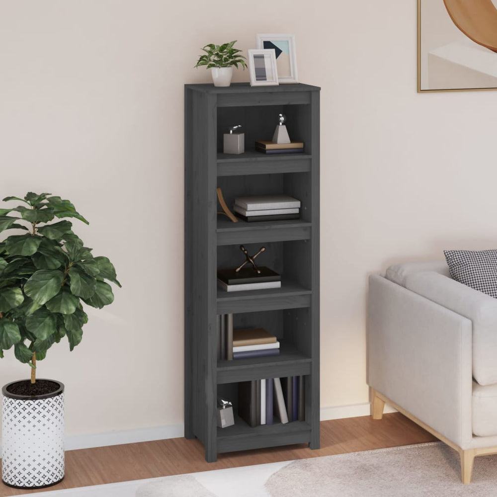 Boekenkast 50x35x154 cm massief grenenhout grijs MeubelReus