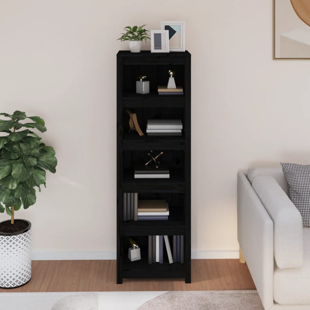 Boekenkast 50x35x154 cm massief grenenhout zwart MeubelReus