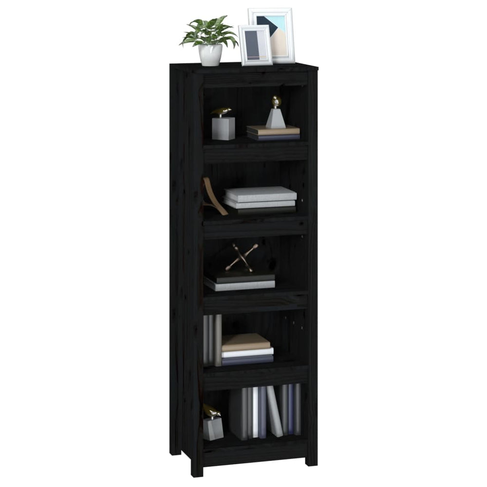 Boekenkast 50x35x154 cm massief grenenhout zwart MeubelReus