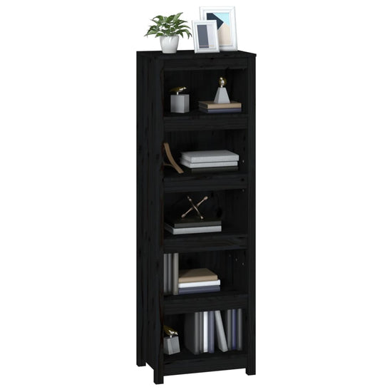 Boekenkast 50x35x154 cm massief grenenhout zwart MeubelReus