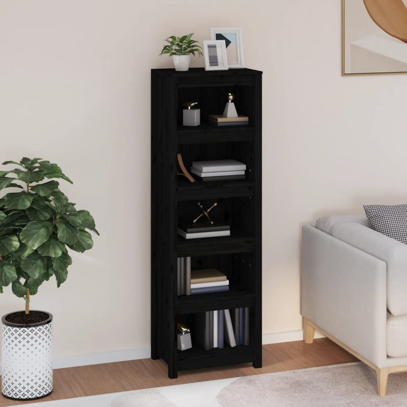 Boekenkast 50x35x154 cm massief grenenhout zwart MeubelReus