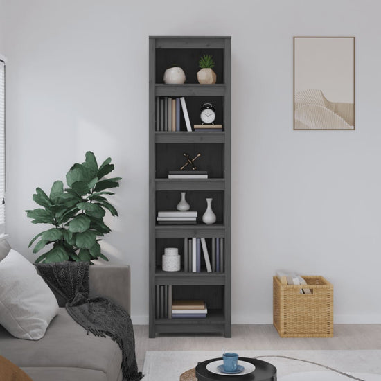 Boekenkast 50x35x183 cm massief grenenhout grijs MeubelReus