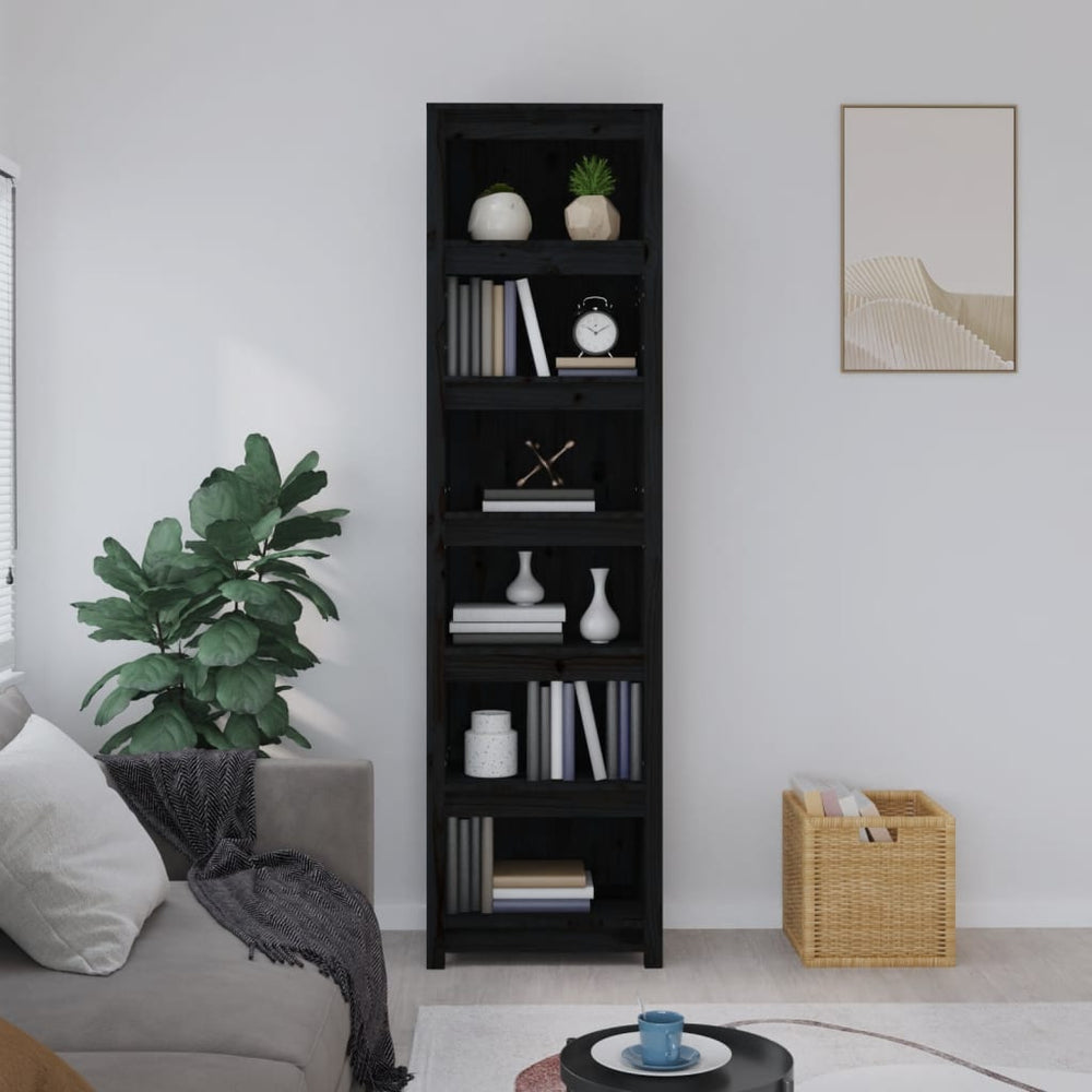 Boekenkast 50x35x183 cm massief grenenhout zwart MeubelReus
