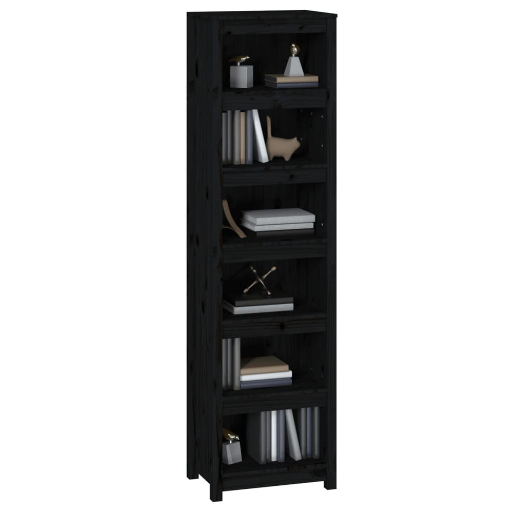 Boekenkast 50x35x183 cm massief grenenhout zwart MeubelReus