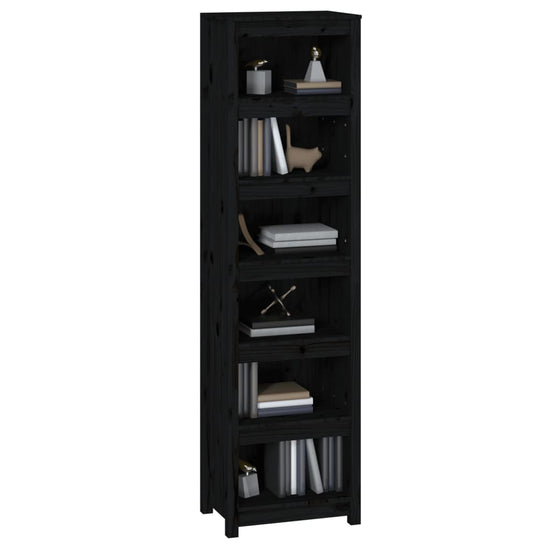 Boekenkast 50x35x183 cm massief grenenhout zwart MeubelReus