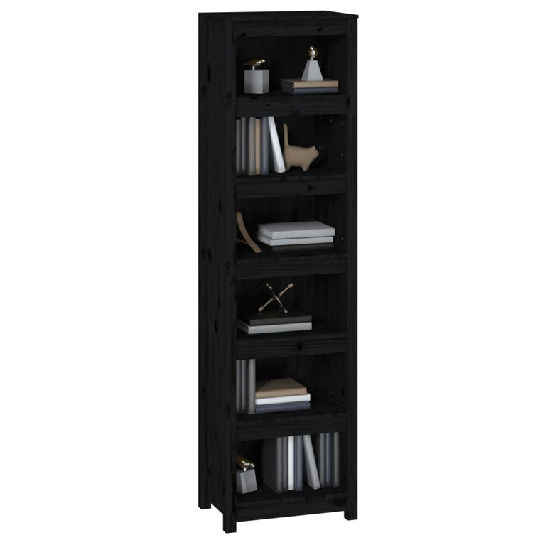 Boekenkast 50x35x183 cm massief grenenhout zwart MeubelReus