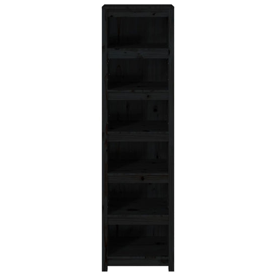 Boekenkast 50x35x183 cm massief grenenhout zwart MeubelReus
