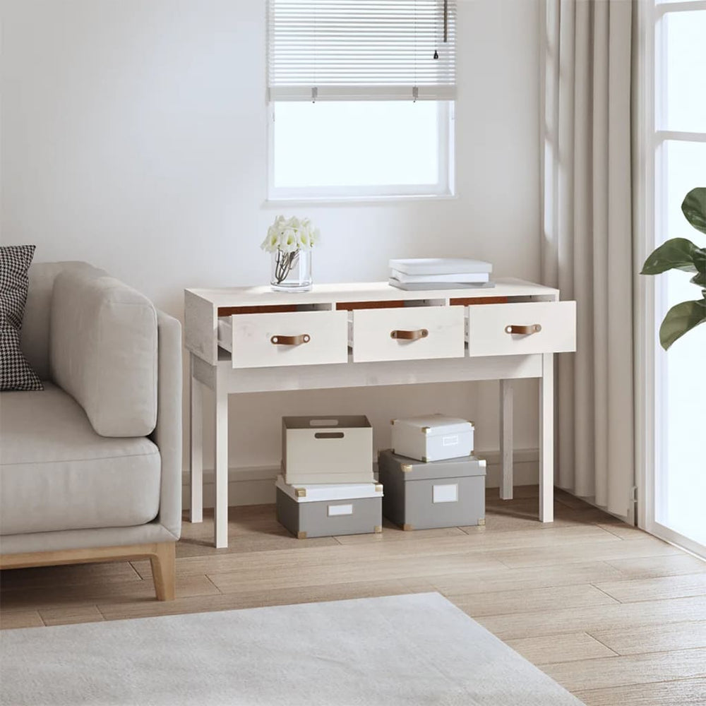 Wandtafel 114x40x75 cm massief grenenhout wit MeubelReus