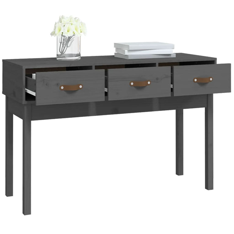 Wandtafel 114x40x75 cm massief grenenhout grijs MeubelReus