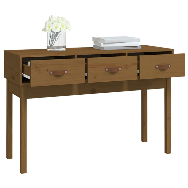Wandtafel 114x40x75 cm massief grenenhout honingbruin MeubelReus