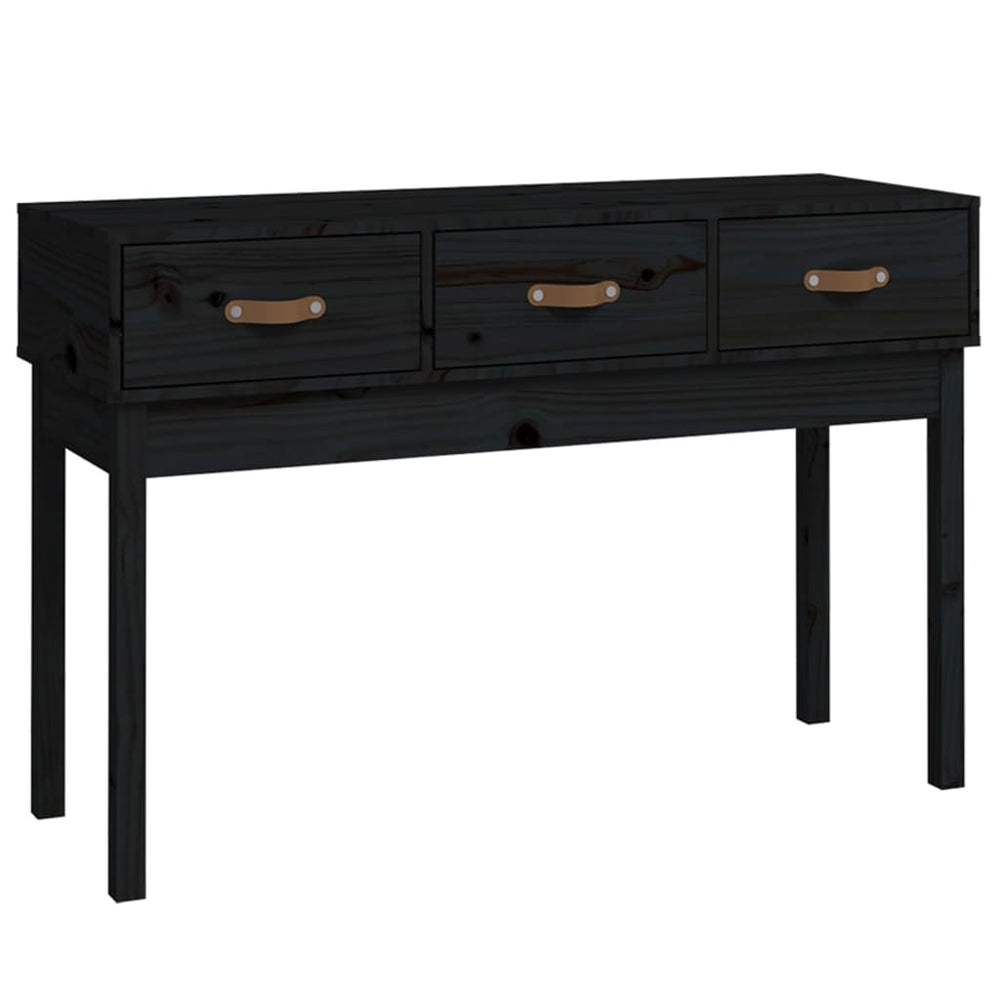 Wandtafel 114x40x75 cm massief grenenhout zwart MeubelReus