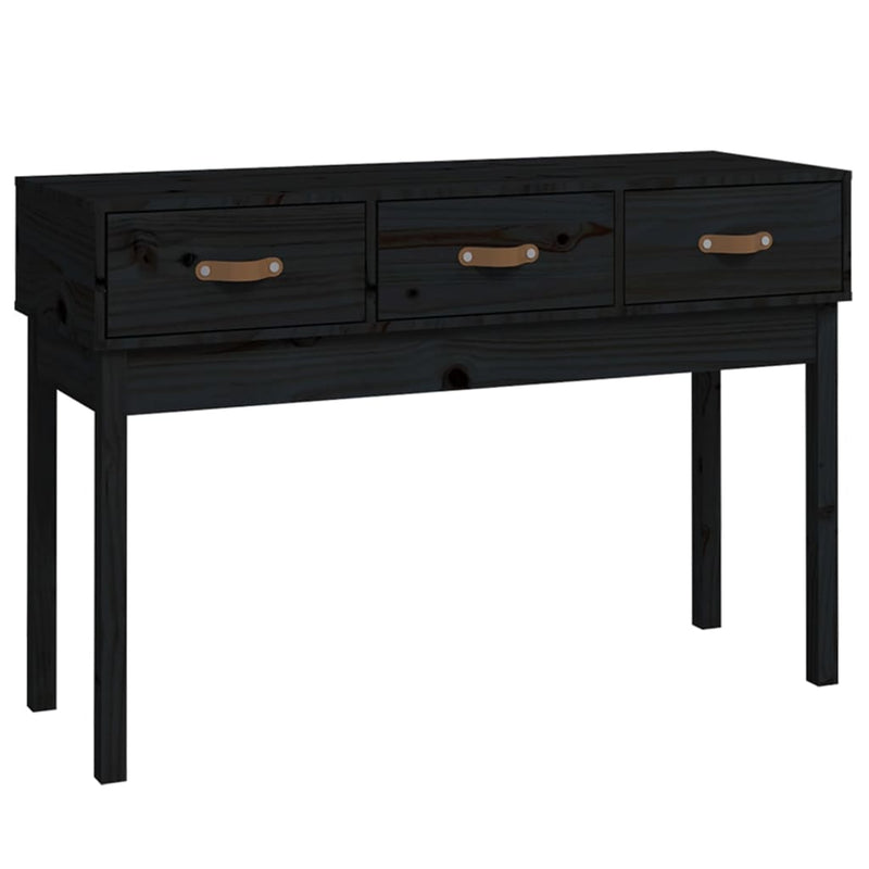 Wandtafel 114x40x75 cm massief grenenhout zwart MeubelReus